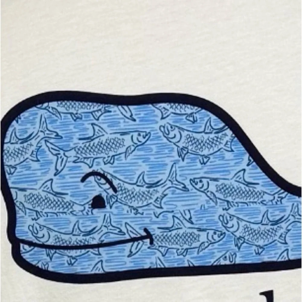 Vineyard Vines Men’s XS Tarpon Fish Sketch Whale Pocket Tee Short Sleeve White